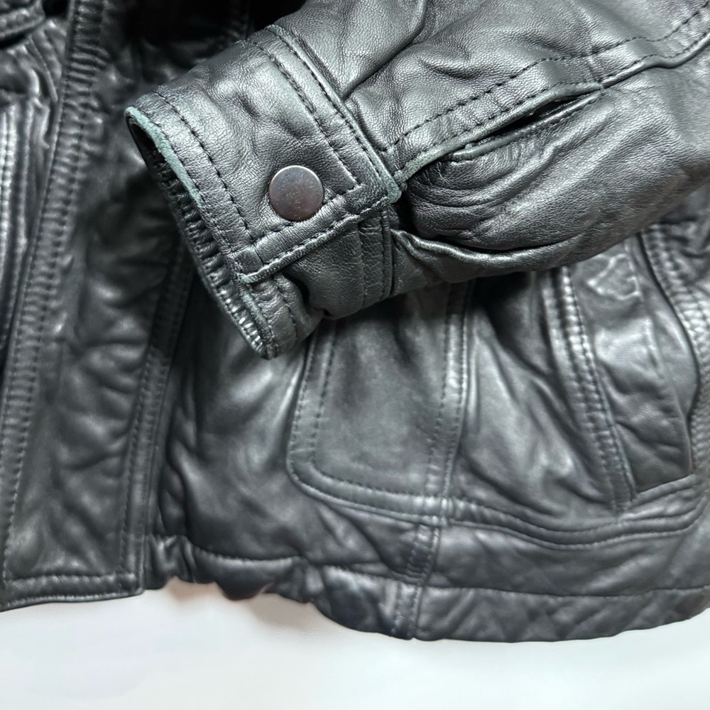 Today's Man Classic Collection Size Small Men’s Black Leather Jacket - Picture 7 of 16